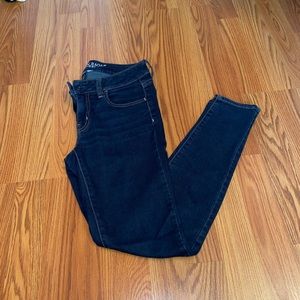 Navy blue short length jeans